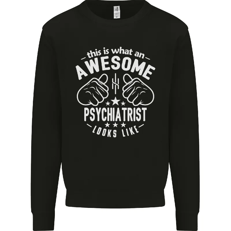 An Awesome Psychiatrist Looks Like Mens Sweatshirt JumperHoodie with Exposed Zipper Edgy Industrial