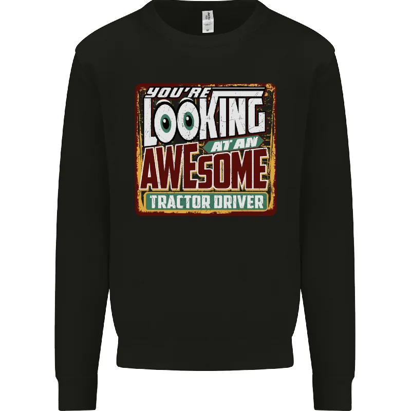 An Awesome Tractor Driver Farmer Farming Mens Sweatshirt JumperHoodie with Relaxed Fit Easy Casual