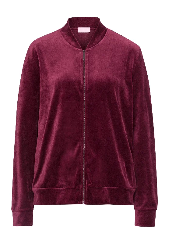 Favourites Jacket | Ruby Wine 78771-2423 Hooded Jacket Caped Jacket Shawl Collar Jacket