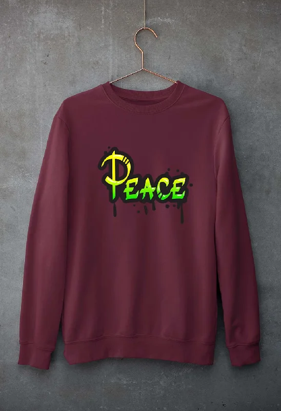 Graffiti Peace Unisex Sweatshirt for Men/WomenHoodie with Hem Applique Textured Unique