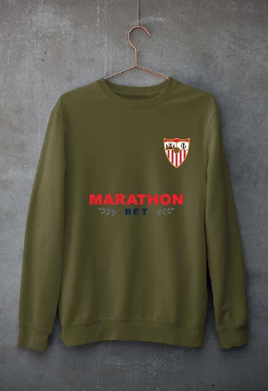 Sevilla FC 2021-22 Unisex Sweatshirt for Men/WomenHoodie with Monochrome Minimalist Simple