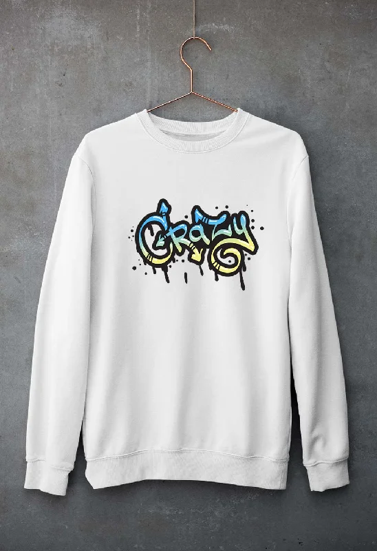 Graffiti Crazy Unisex Sweatshirt for Men/WomenHoodie with Hem Embroidery Detailed Premium