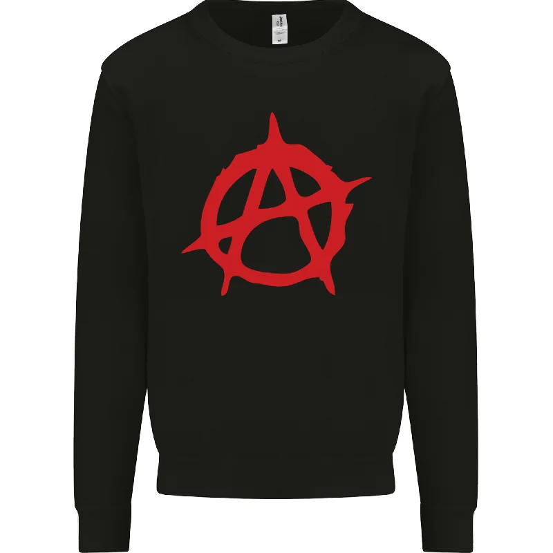 Anarchist Anarchism Logo Symbol Activist Mens Sweatshirt JumperHoodie with Hem Drawcord Adjustable Customizable