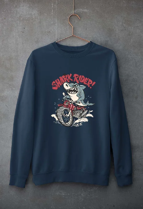 Shark Rider Unisex Sweatshirt for Men/WomenHoodie with Metallic Shiny Futuristic