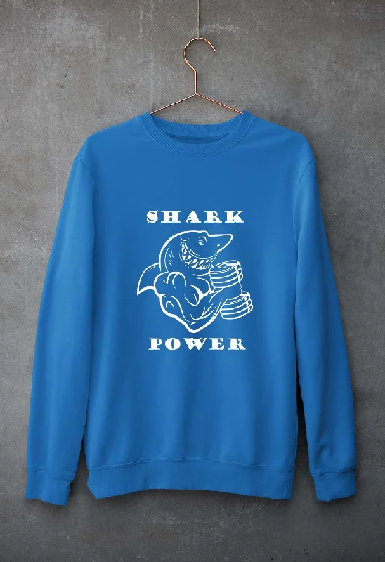 Gym Shark Power Unisex Sweatshirt for Men/WomenHoodie with Button Placket Classic Preppy