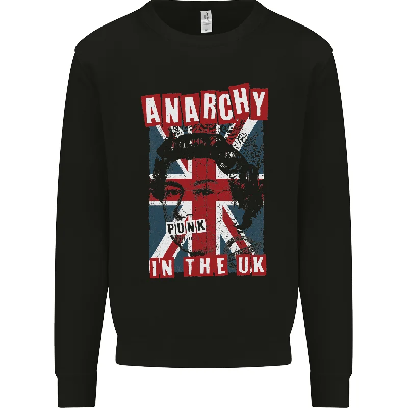 Anarchy in the UK Punk Music Rock Mens Sweatshirt JumperHoodie with Hem Fringe Bohemian Relaxed