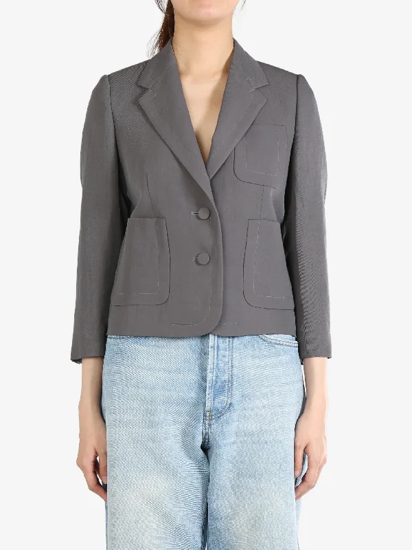 DRIES VAN NOTEN - Women Multi-Pocket Jacket Satin Jacket Silk Jacket Chiffon Jacket