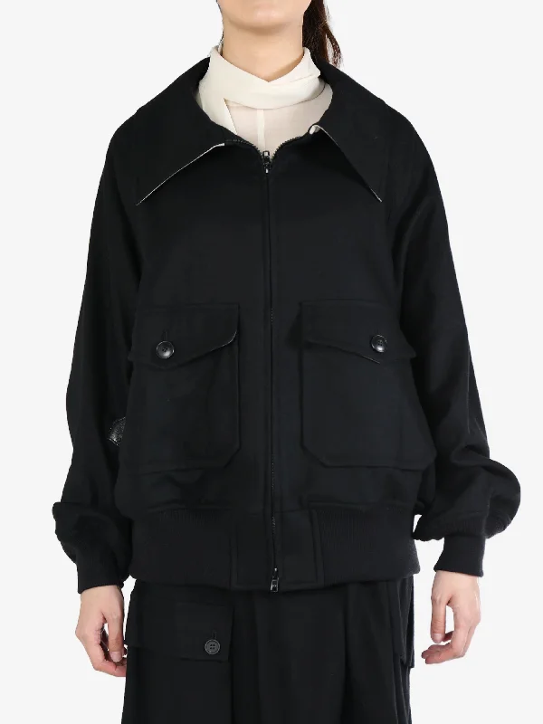 YOHJI YAMAMOTO REGULATION - Women Flight Jacket Herringbone Jacket Houndstooth Jacket Plaid Jacket