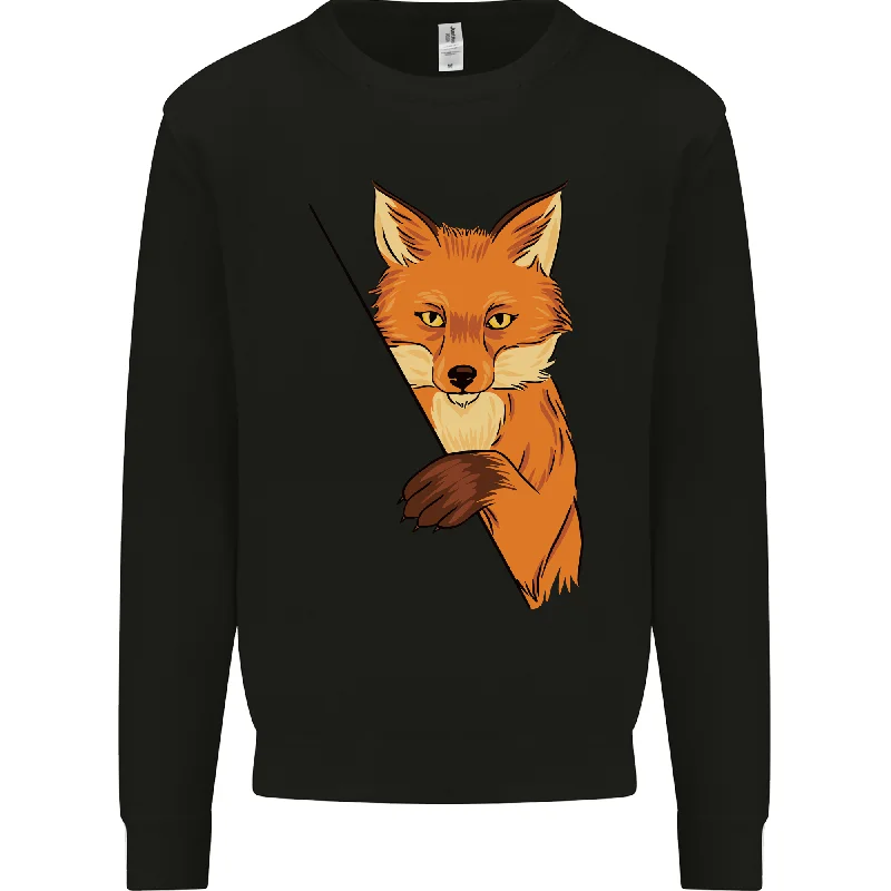 An Orange Fox Illustration Mens Sweatshirt JumperHoodie with Relaxed Fit Easy Casual