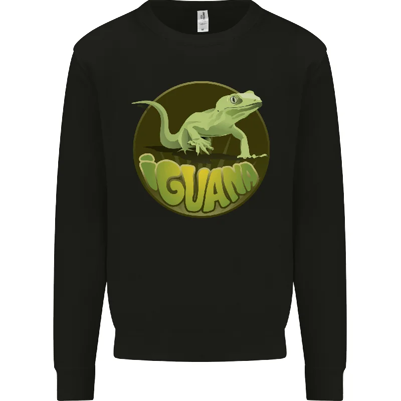 An Iguana Lizard Mens Sweatshirt JumperHoodie with Drawcord Adjustable Secure