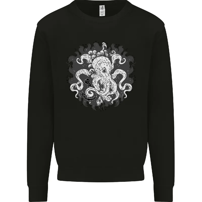 An Octopus in the Deep Ocean Sailor Sailing Mens Sweatshirt JumperHoodie with Sequins Glamorous Eye-catching