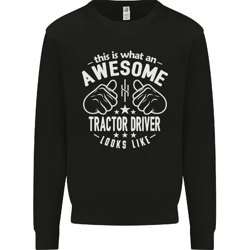 An Awesome Tractor Driver Looks Like Mens Sweatshirt JumperHoodie with Batwing Sleeves Loose Dramatic