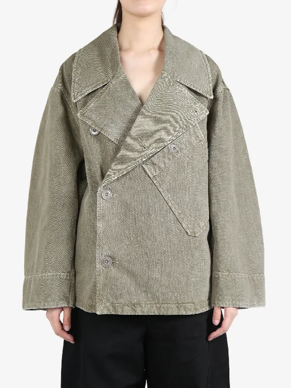 LEMAIRE - Women Dispatch Jacket One-Shoulder Jacket Off-the-Shoulder Jacket Asymmetrical Jacket