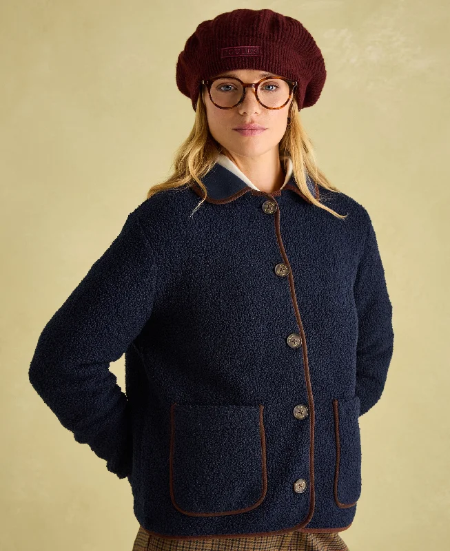 Sadie Fleece Jacket - Navy Cotton Jacket Linen Jacket Terry Jacket