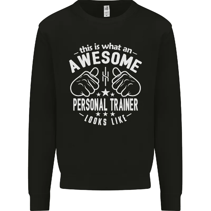 An Awesome Personal Trainer Looks Like Mens Sweatshirt JumperHoodie with Earth Tones Natural Calm