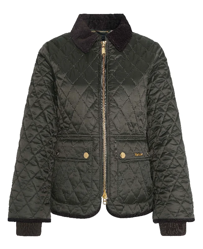 Fitted Beadnell Quilted Jacket - Sage/Ancient Chenille Jacket Brocade Jacket Lace Jacket