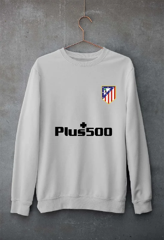 Atletico Madrid 2021-22 Unisex Sweatshirt for Men/WomenHoodie with Ribbed Neckline Snug Warm