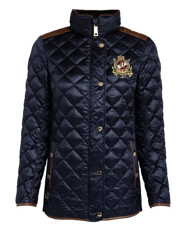 Diamond Quilt Classic Jacket - Ink Navy Oversized Jacket Tailored Jacket Straight Jacket