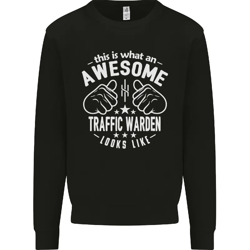 An Awesome Traffic Warden Looks Like Mens Sweatshirt JumperHoodie with Elastic Cuffs Stretchable Comfortable