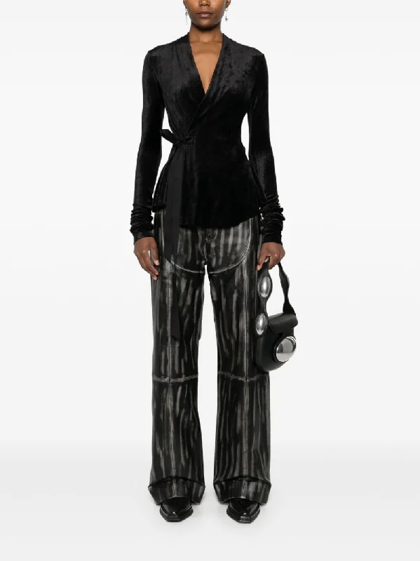 RICK OWENS LILIES - Women Velvet Hollywood Jacket Embroidered Jacket Appliqued Jacket Beaded Jacket