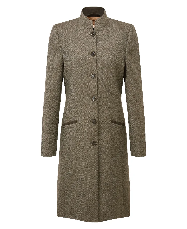 Portree Tweed Jacket - Loden Green Herringbone Tweed Print Jacket Jacquard Jacket Embroidered Jacket