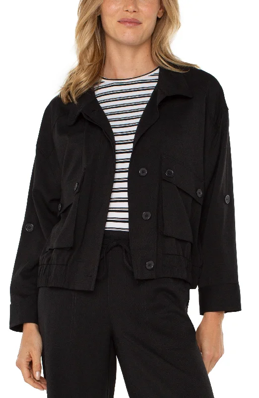 UTILITY JACKET WITH CINCH HEM Oversized Jacket Tailored Jacket Straight Jacket