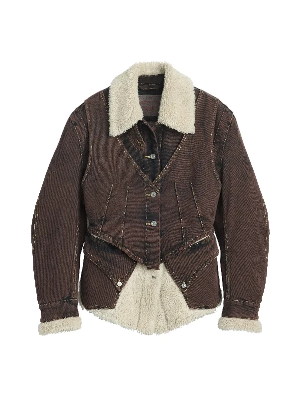 KIKO KOSTADINOV X LEVIS - Women Layered Combo Jacket Corduroy Jacket Velvet Jacket Brocade Jacket