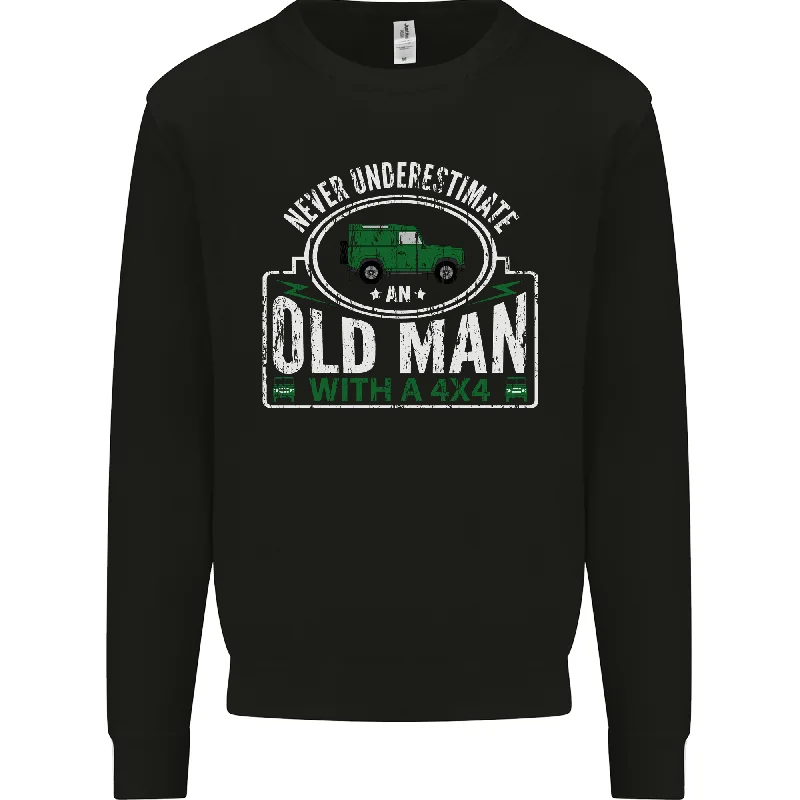 An Old Man With a 4x4 Off Roading Off Road Mens Sweatshirt JumperHoodie with Ribbed Neckline Snug Warm