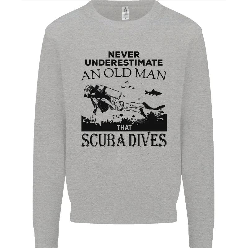 An Old Man That Scuba Dives Diver Dive Mens Sweatshirt JumperHoodie with Cropped Fit Short Trendy