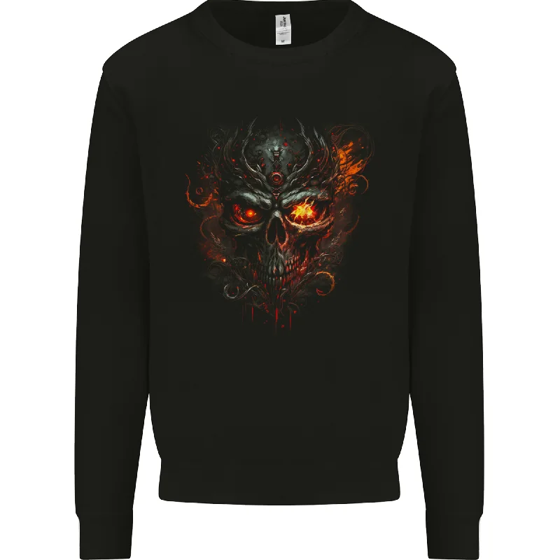 An Evil Fire Skull From the Future Mens Sweatshirt JumperHoodie Jacket Zipper Layering