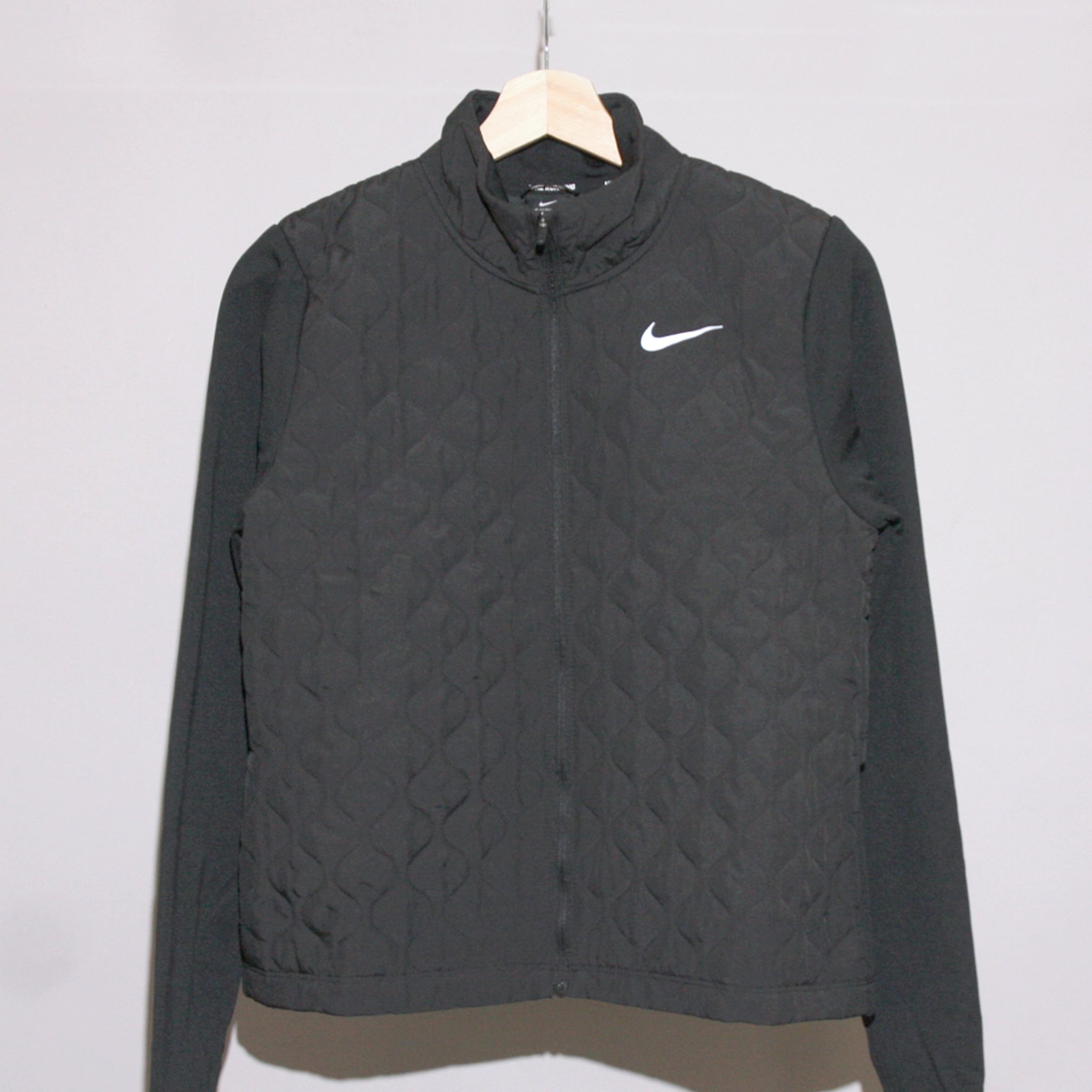 NIKE Women Aerolayer Synthetic Fill Quilted Running Jacket Hoodie Zip-Up Jacket Button-Up Jacket