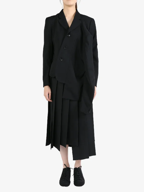 COMME DES GARCONS - Women Irregular Design Buttoned Jacket Hooded Jacket Caped Jacket Shawl Collar Jacket