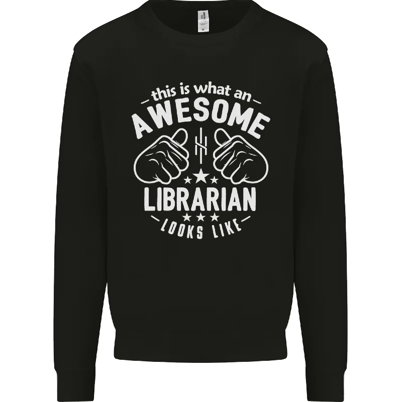 An Awesome Librarian Looks Like Mens Sweatshirt JumperHoodie with Thumb Holes Functional Cozy