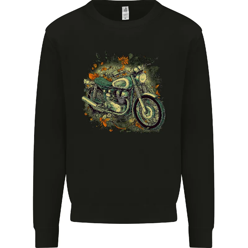 An Old Motorbike Retro Biker Motorcycle Mens Sweatshirt JumperHoodie with Contrast Stitching Detailed Premium