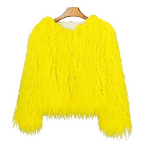 Furry Faux Fur Coat A-Line Ball Gown Mermaid