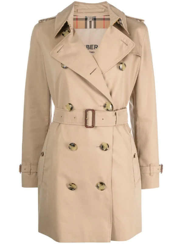 Short Kensington Heritage cotton trench coat Suede Faux Fur Shearling