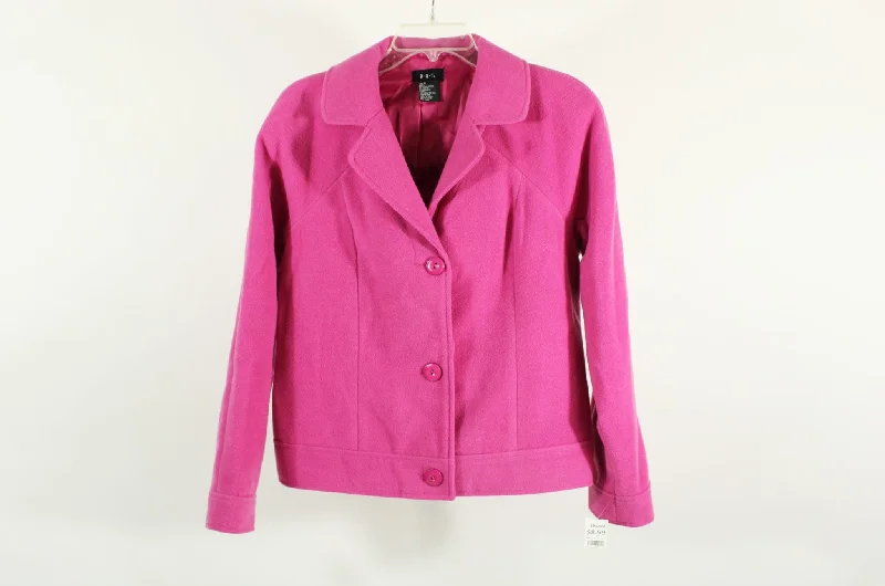 R Q T Pink Polyester Coat | Size 10 Blouse Shirt Tunic