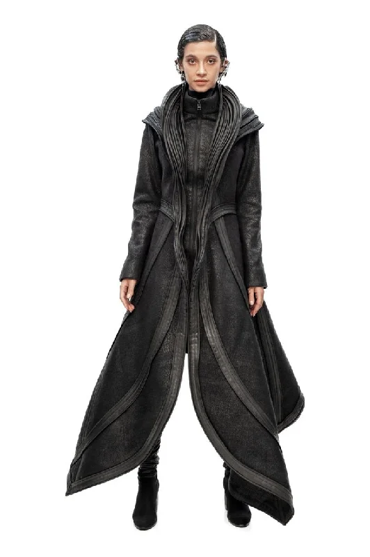 QUAN YIN LONG COAT Vent Hem Cuff