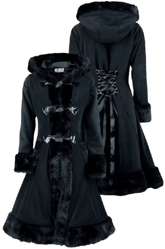 Poizen Minx Coat Black Asymmetrical Diagonal princess