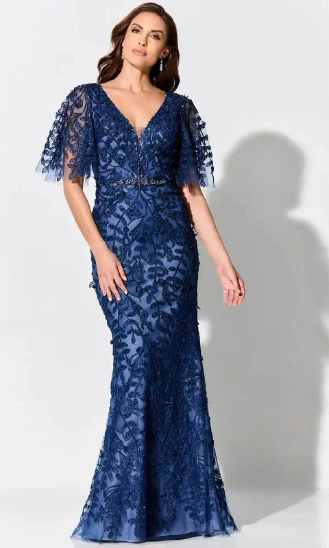 Ivonne D ID905FLT - Flutter Sleeve Lace Evening Dress Tunics Distressed trendy