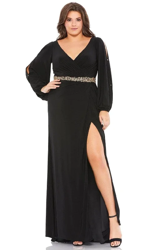 Mac Duggal 67747 - Split Sleeve A-Line Evening Dress Lace Sexy Club