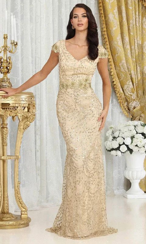 May Queen MQ2062 - Cap Sleeve Glitter Evening Dress Tunics Timeless classic