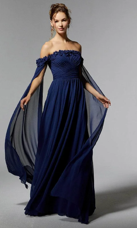 MGNY By Mori Lee 72902 - Chiffon A-Line Evening Dress Tunics Denim casual