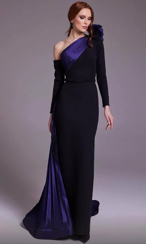 MNM Couture N0529 - Contrast Sash Evening Dress Tunics Chic fashionable