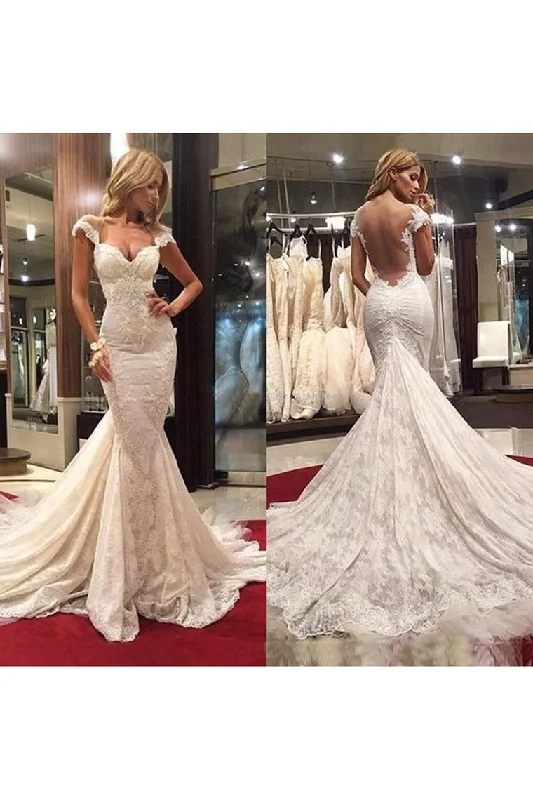 Wedding Dresses Mermaid Off The Shoulder Lace With Applique Tunics Winter warm