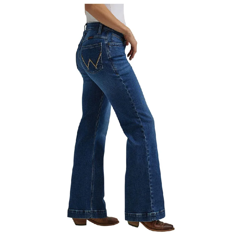 112344945 Wrangler Women's The Ultimate Riding Jean Mid Rise Willow Trouser - Parker Trousers Palazzo Wide Leg