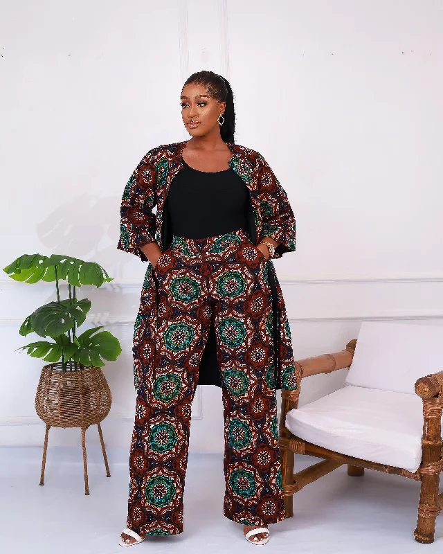 African Print Palazzo High waist Trouser - Deriole Trousers Hiking Durable