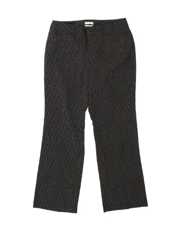 DOCKERS Womens Casual Trousers US 8 Medium W28 L28 Black Pinstripe Trousers Custom Made