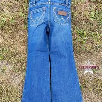 Girl's Wrangler Trouser ~ Turquoise Stitch Skinny Trousers Denim Stretchy