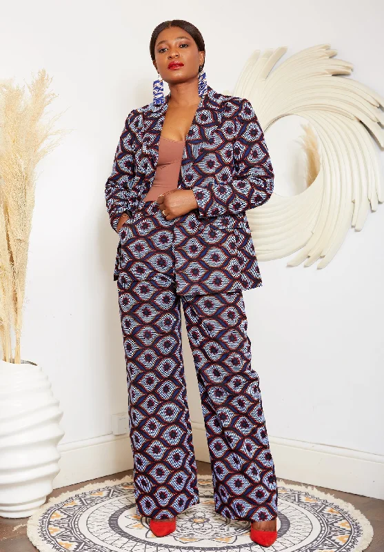 High Waisted African Print Palazzo Trouser - Naya Trousers Occasion Special